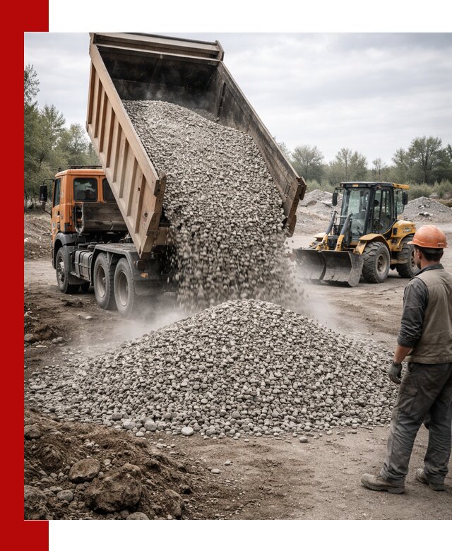 Доставка щебня в Большой Камне крупными и мелкими фракциями