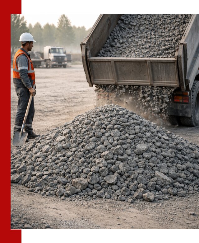 Гранитный щебень фракции 100–201 для строительства в Большой Камне