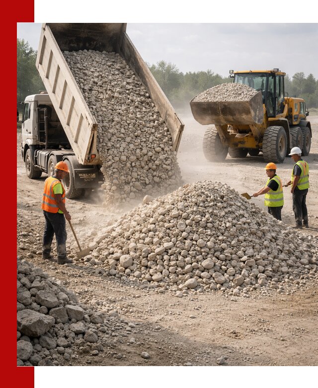 Доставка известнякового щебня фр. 40-70 в Большой Камне