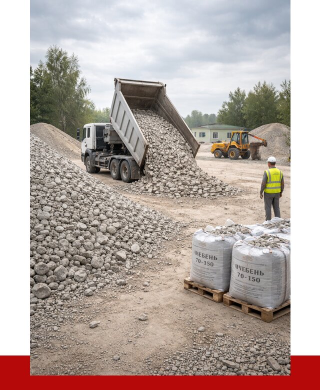 Известняковый щебень фракция 70-150 в Большой Камне от 1268 р. | ПРОНЕРУДБль