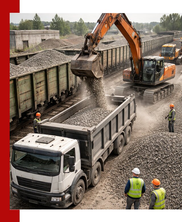 Железнодорожный щебень фракция 25–60 для поставок в Большой Камне