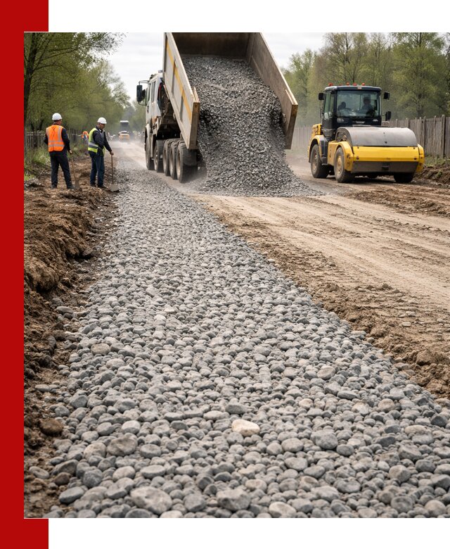 Доставка щебня для отсыпки дорог в Большой Камне высокого качества