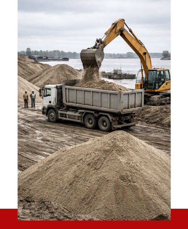 Купить речной песок навалом в Большой Камне от 1825 р., ПРОНЕРУДБль