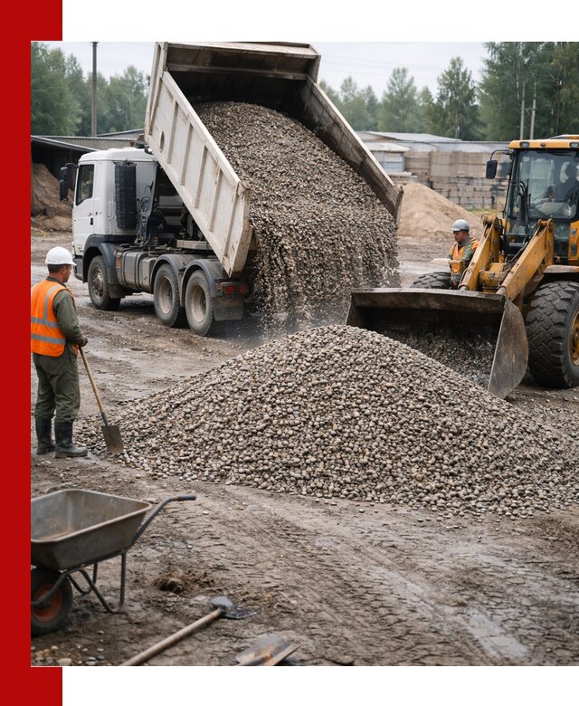 Мытый гравий с доставкой в Большой Камне от карьера до участка