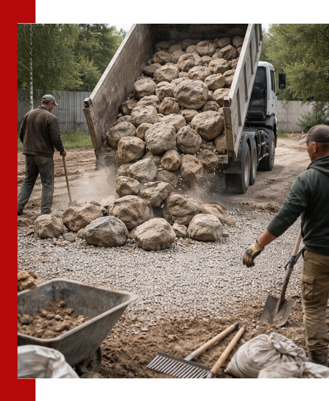 Доставка и укладка булыжника в Большой Камне