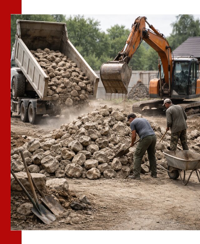 Доставка и разгрузка бутового камня в Большой Камне