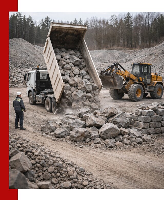 Доставка и продажа бутового гранитного камня в Большой Камне