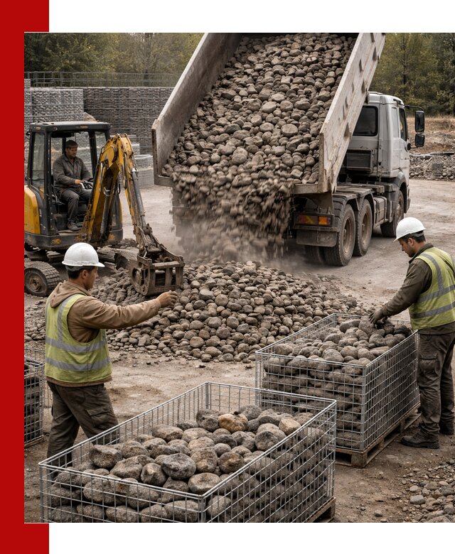 Камень для габионов фракция 100–201 в Большой Камне