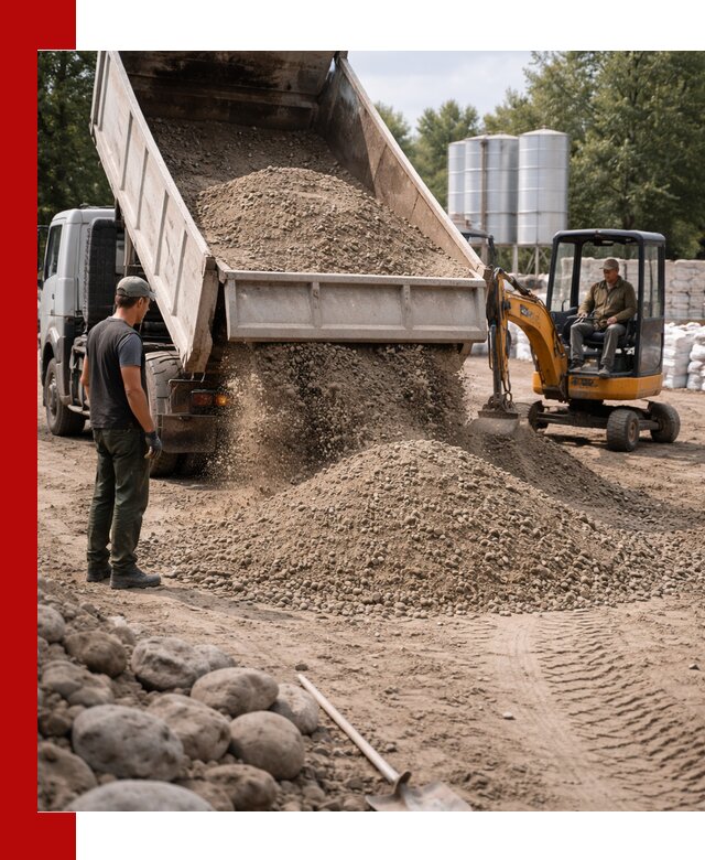 Доставка ПГС С3 в Большой Камне самосвалами и миксерами