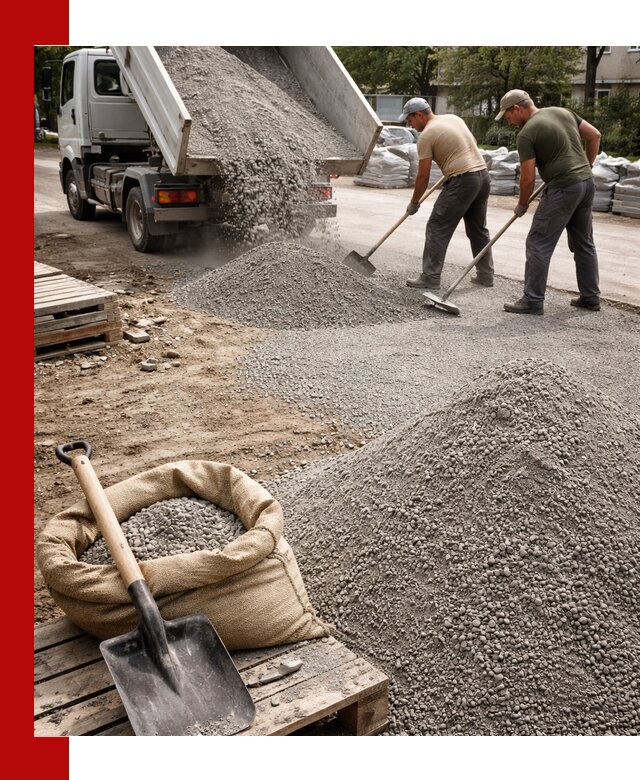 Отсев для тротуарной плитки в Большой Камне — доставка и укладка