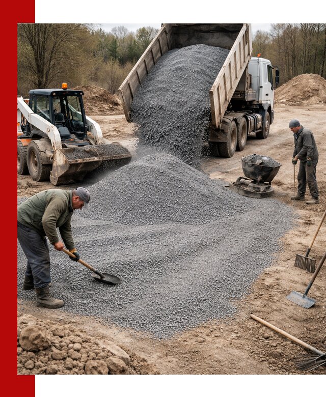 Отсев для подсыпки в Большой Камне — доставка и подсыпка на участок