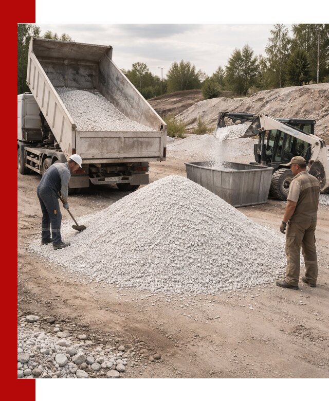 Доставка и продажа белой мраморной крошки в Большой Камне