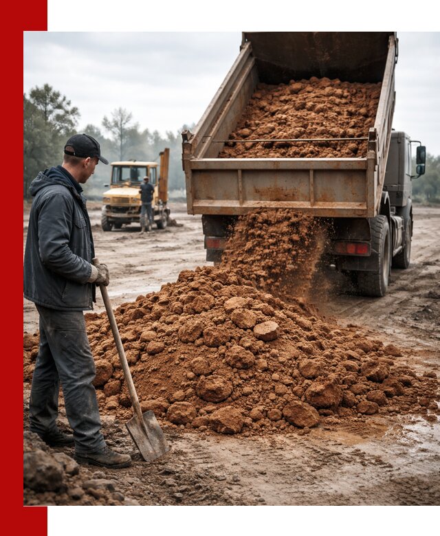 Глина для засыпки в Большой Камне с доставкой самосвалами