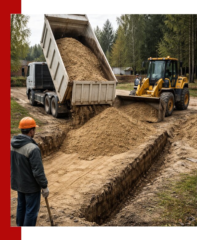Доставка песчаного грунта в Большой Камне для строительных работ