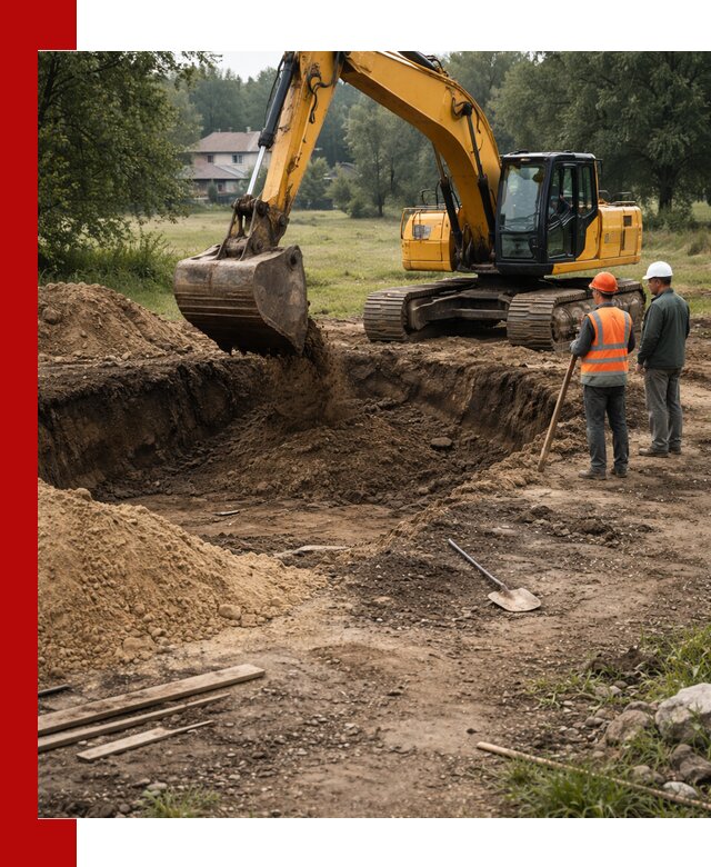 Рытье котлована под фундамент в Большой Камне (быстро и недорого)